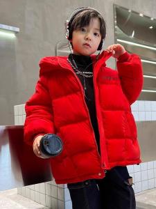 แจ็คเก็ตเด็กชาย down Cotton Jacket เสื้อคลุมหนาสีแดง เสื้อคลุมกันหนาวแบบใหม่ 2025 เสื้อคลุมกันหนาวแบบอบอุ่นสำหรับเด็กวัยกลางคนและโต