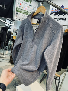 Mens Outdoor Hoodie Sweatshirt Half Zipper Stand Collar Quick Dry Warmth Breathable Inner Layering Shirt for Autumn Winter