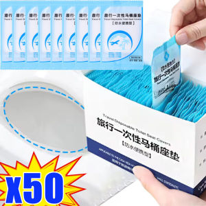 100/50pcs Disposable Toilet Seat Cover Mat / Portable Safety Toilet Seat Pad / Waterproof Travel Toilet Seat Paper Pad / Toilet Seat Protectors Accessories for Camping/Hotel/Bathroom