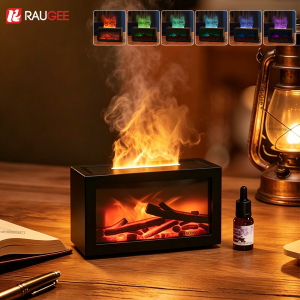Flame Humidifier Aroma Air Humidifier Mini Essential Oils Humidifiers for Home Aromatherapy Fragrance Diffuser with LED Light