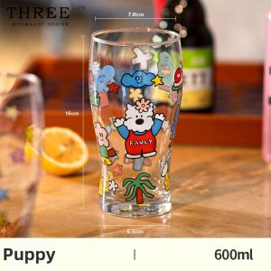 THREE LIFE | Cute Design High Capacity Large Home Use Beer and Juice Glass