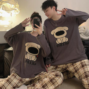 2024 New Arrival Couple Pajamas Spring and Autumn Pure Cotton Long Sleeves a Man and a Woman Cute Cartoon Large Size Homewear Suit