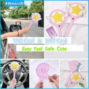 【Howdi Car Outlets】Cartoon TOLL Stick Extendable Touch and Go Stick Card stick Auto Pass Card Holder Security Gate leather cover