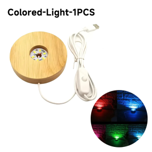 Wood Desktop Decorative Lights Light Base Night Light Wooden Led Usb Display Light Display Stand Lamp Holder Lamp Art Ornament