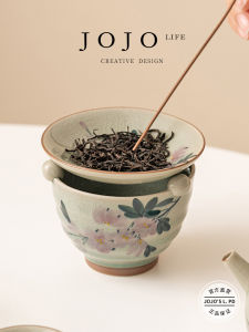 JOJOS L. Ceramic Tea Set Hand-Painted Ice Crystal Glaze Incense Burner Traditional Chinese Style Tea Accessories Pure Artistry