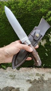 pisau daging seset dengan sarung dari kulit asli / pisau skiner sisit daging