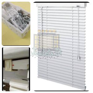 Tirai 74x163cm Venetian Blinds 25mm - Putih tirai penutup hordeng kerai gulung