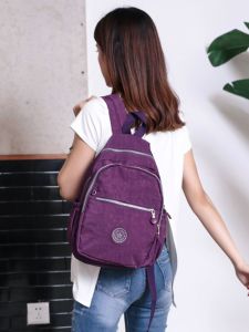 กระเป๋าเป้สะพายหลังนักเรียนผู้หญิงน้ำหนักเบา กระเป๋าใส่ของแบบมีซิป กระเป๋าสะพายไหล่แบบสองข้างสำหรับเดินทางและช้อปปิ้ง