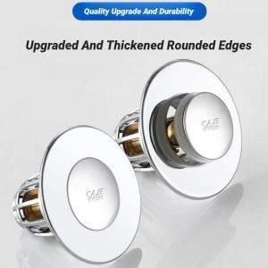 Universal Chrome Push Rebound Drain Stopper Pop Up Filter With Hair Catcher For Bathroom Kitchen Bathtub Wash Basin Sink