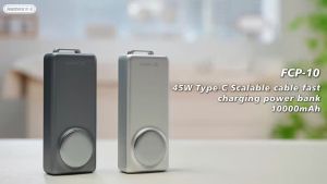 REMAX FCP-10 PD45W 10000mAh PowerBank  Fast Charge Telescopic Cable Ultra-Portable & Smart Digital Display Power Banks