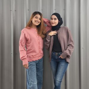 PUNJEL - UNIKLO CARDIGAN Rajut Wanita Korean Style Polos Vintage