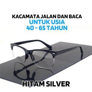 Kacamata Baca Dan Jalan Double Fokus Usia 40 s/d 60 Tahun +100 +300