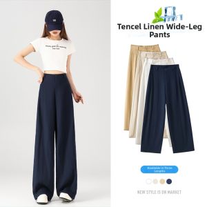La Chapelle | Cool Summer Thin High-Waisted Straight Leg Wide Leg Pants