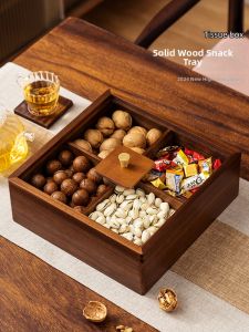 WEIAI | Nut Candy Organizer Wooden Plate 4-Compartment