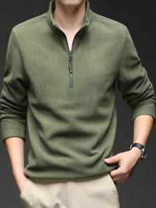 Áo Nỉ Nam Màu Trơn Cổ Đứng Khóa Kéo Dài Tay Áo Dài Ấm Áp Mùa Thu Phong Cách Hàn Quốc Thường Ngày Thời Trang