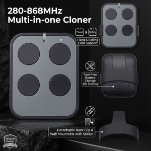 Auto Frequency Detection Remote 280-868MHz Multi-in-one Clone Gate Clicker Garage Control 433MHz 868MHz for Fixed Rolling Code