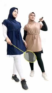 HIJAB ROMPI OLAH RAGA ADA TALI DI PINGGANG/ HIJAB SPORT MUSLIMAH