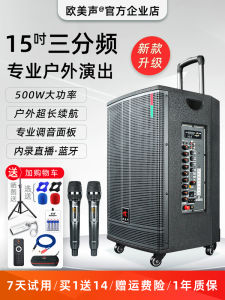 ลำโพงแบบมีที่พักกระเป๋าเดินทางขนาดใหญ่สำหรับเต้นรำในสวนกลางแจ้งพร้อมมíc ลำโพงเสียงดัง 198V 128V V15 ลำโพงแบบมีที่พักลำโพงแบบมีที่พัก