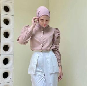bella puffy atasan kemeja wanita bahan katun premium