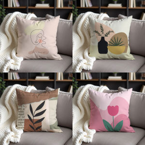 หมอนรองที่นั่งโซฟาลายดอกทานตะวันสไตล์ยูโรเปียนแบบเรขาคณิตสำหรับห้องพักผู้มาเยือน อุปกรณ์ตกแต่งบ้านสไตล์ยูโรเปียน