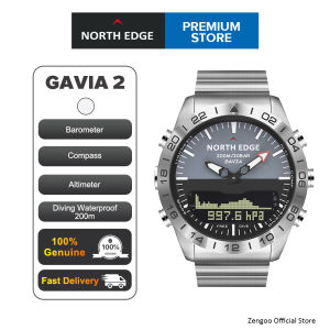 Zentronix Group NORTH EDGE GAVIA Original Mens Diving Watch Swimming Watch Military Army Luxury Full Steel Business Waterproof 200m Altimeter Barometer Compass Diving Calories Temperature Watch