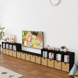 KEBIXIONG | Black Wooden Free Combination Japanese Style Storage Cabinet