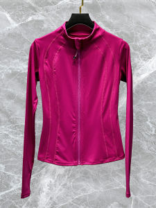 High-End Yoga Sportswear Womens Tight-Fit Elastic Quick-Dry Breathable Running Fitness Zipper Long Sleeve Top Autumn Outerwear