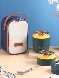 304 Stainless Steel Vacuum Thermal child Lunch Box Insulated Lunch Bag Food Warmer Soup Cup Thermos Containers