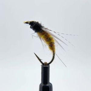 Bimoo 6PCS #10~#14 Partridge Soft Hackle Nymph Pupa Fly Brown for Trout Bass Panfish Fishing Wet Flies Lures Bait Fast Sinking