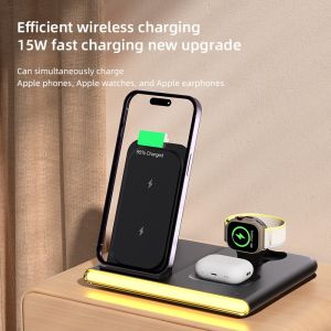 3 in 1 Wireless Charger Stand Pad For iPhone 15 14 13 12 Samsung S23 S22 Galaxy Watch 5 4 Active Buds Fast Charging Dock Station