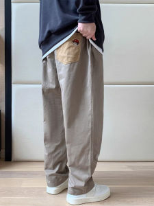 Trendy plus Size Mens Casual Pants Straight Leg Loose Fit Extra Large Spring Autumn Polyester Fiber No Brand Youthful Style