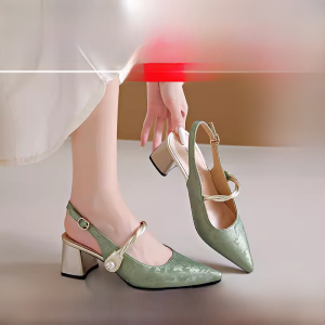 Elegant Pointed Toe High Heels Sandals for Women Fairy Tale Style Low Cut Ankle Strap Fashionable Summer Shoes