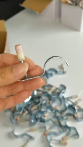 100PCS ML High Grade Integrated Ceiling Nails - Silver Metal Clamps with Red Tips - Box of Assorted Sizes for Ceiling Installation