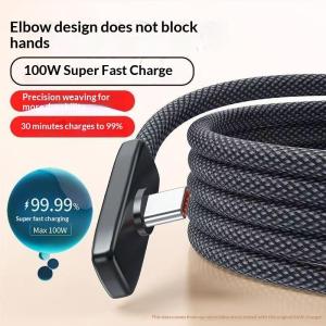 【Y】100W USB To Type C Fast Charging 90° Elbow Data Cable PD USB C Super Charging Game Cable For Phone