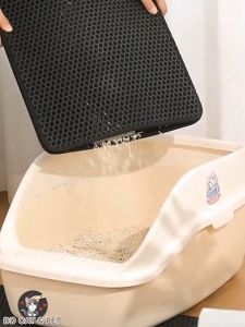 Double Layer Cat Litter Mat - Waterproof Non-Slip Easy to Clean Soft EVA Honeycomb Design Traps Litter for Clean Floors DD CAT AND PET