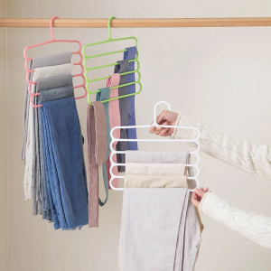 S-Type Multi-Layer Hanger Floor Pant Rack Stainless Steel Multifunctional Pants Rack Pant Rack Pant Rack Multi-Layer Dormitory Five-Layer