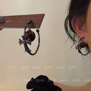 Unique Personality Leopard Print Cross Earrings Silver Needle Womens Fashion Jewelry Sweet Cool Versatile Original Design