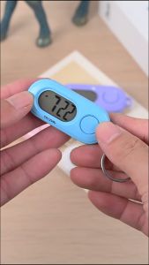 Digital Mini Clock with LED Light Alarm Time & Date LCD Display Keychain (Battery Included)