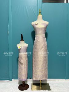 Xishuangbanna Dai Womens Clothing Parent-Child Costume Ethnic Performance Wear Thailand Studio Art Net Red Same Style Mother-Daughter Matching Outfit