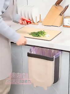 Tong Sampah Dapur Gantung Foldable Hanging Trash Can Kitchen Cabinet Door Dustbin Rubbish Bin Jimat Ruang