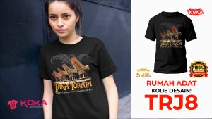 T-Shirt Distro Premium RUMAH ADAT Kaos Khas TANA TORAJA - TRJ8