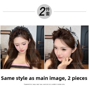 NING ZHOU | Non-slip Hair Band with Dots Tulle Bow