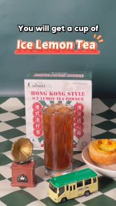 CAROMA Serbuk Teh Ais Lemon Gaya Hong Kong | 30g x 6s + PERCUMA Gula Merah 5g x 6s | ICE LEMON TEA