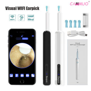 (Quà tặng miễn phí) cammuo không dây thông minh tầm nhìn Máy vệ sinh tai otoscope ráy tai dụng cụ loại bỏ với máy ảnh nội soi tai 1080P