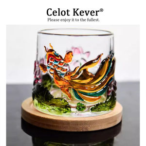 Painted Fish Shaped Rotating Whiskey Glass