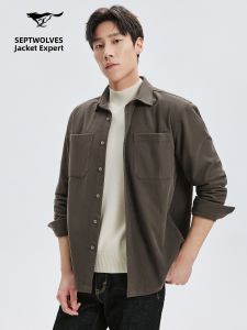 SEPTWOLVES | Corduroy Mens Shirt Jacket Loose Casual