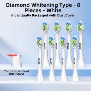 Philips Electric Toothbrush Head Diamond 3 Series HX5181/6730/3226/5262 Replacement Brush Head Medium Nylon Bristles for Gum Care