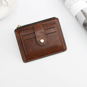 CEXIKA | Men Fashion Credit ID Card Holder Wallet Male Slim Leather Wallets with Coin Pocket Luxury Brand Designer Brown Business Purse