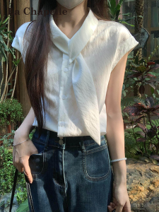 La Chapelle | Elegant Office French Style Short Sleeve Blouse