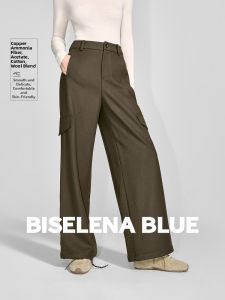 BEIQIANI | Winter Wool Acetate Blend Mod Workwear Casual Pants